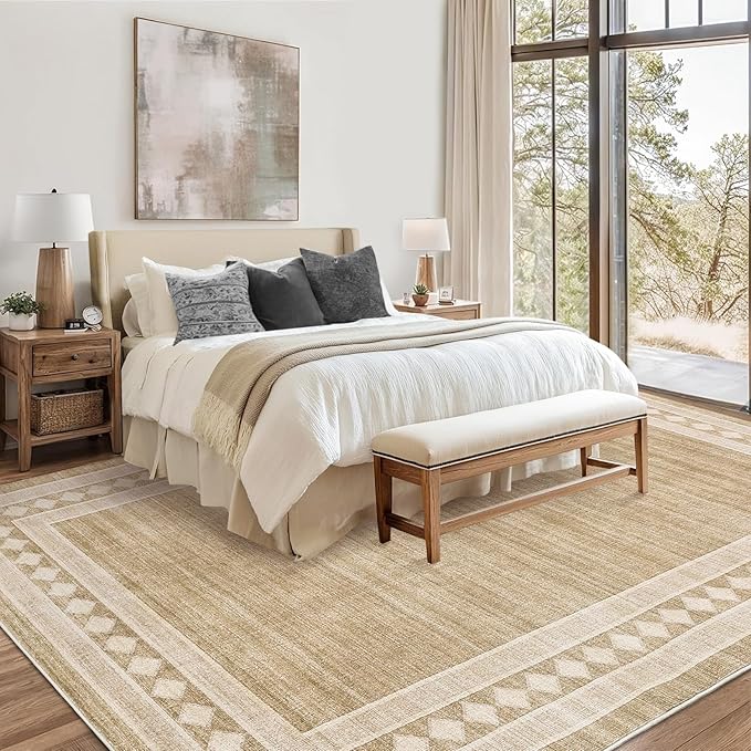 Light beige carpet in a simple style