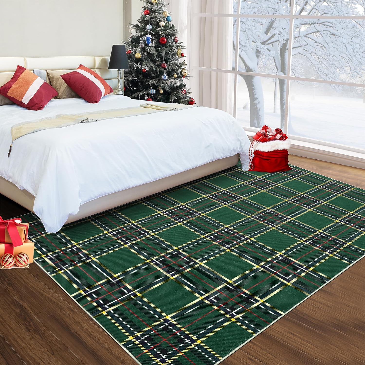 Dark green carpet with British retro style