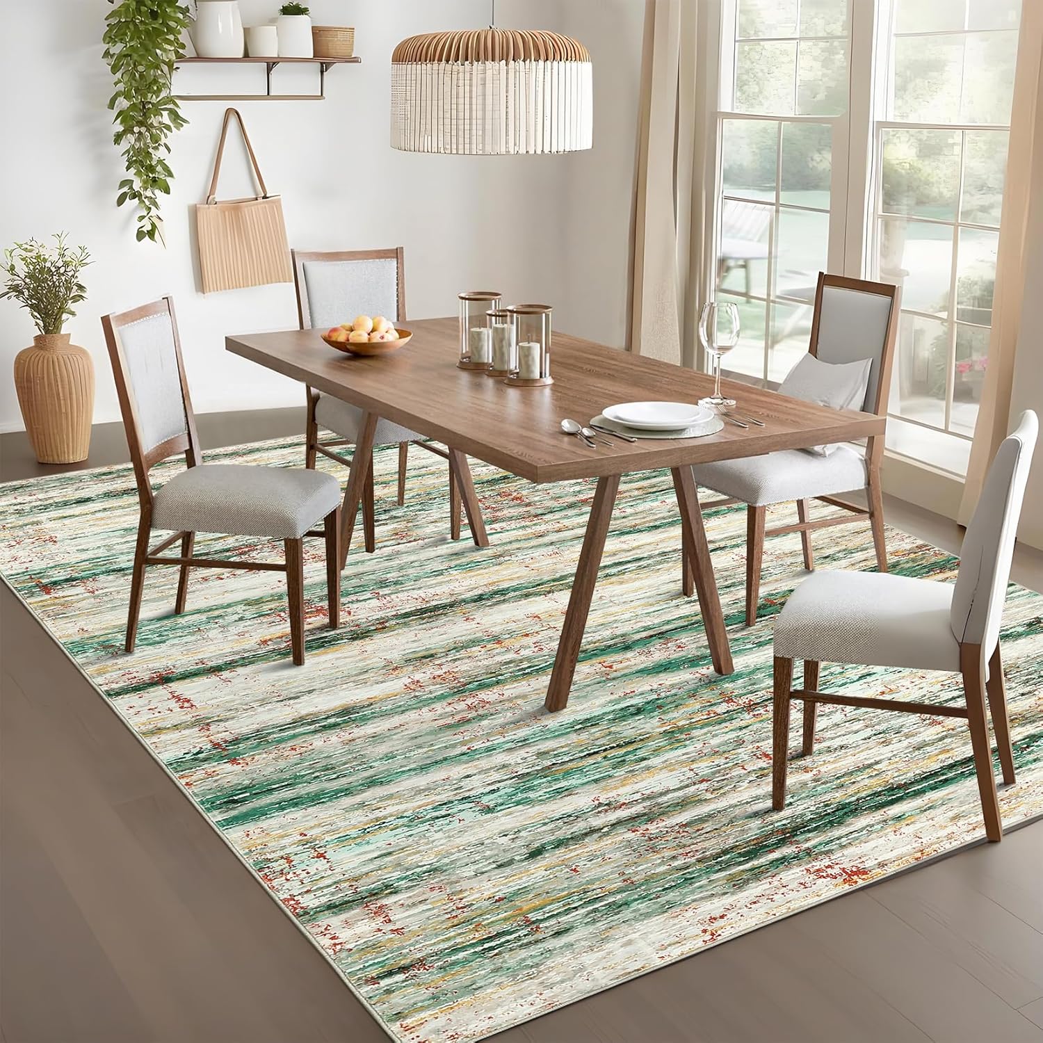 Irregular striped carpet