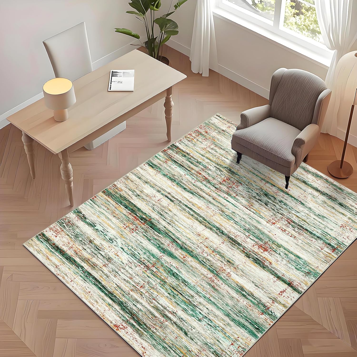 Irregular striped carpet