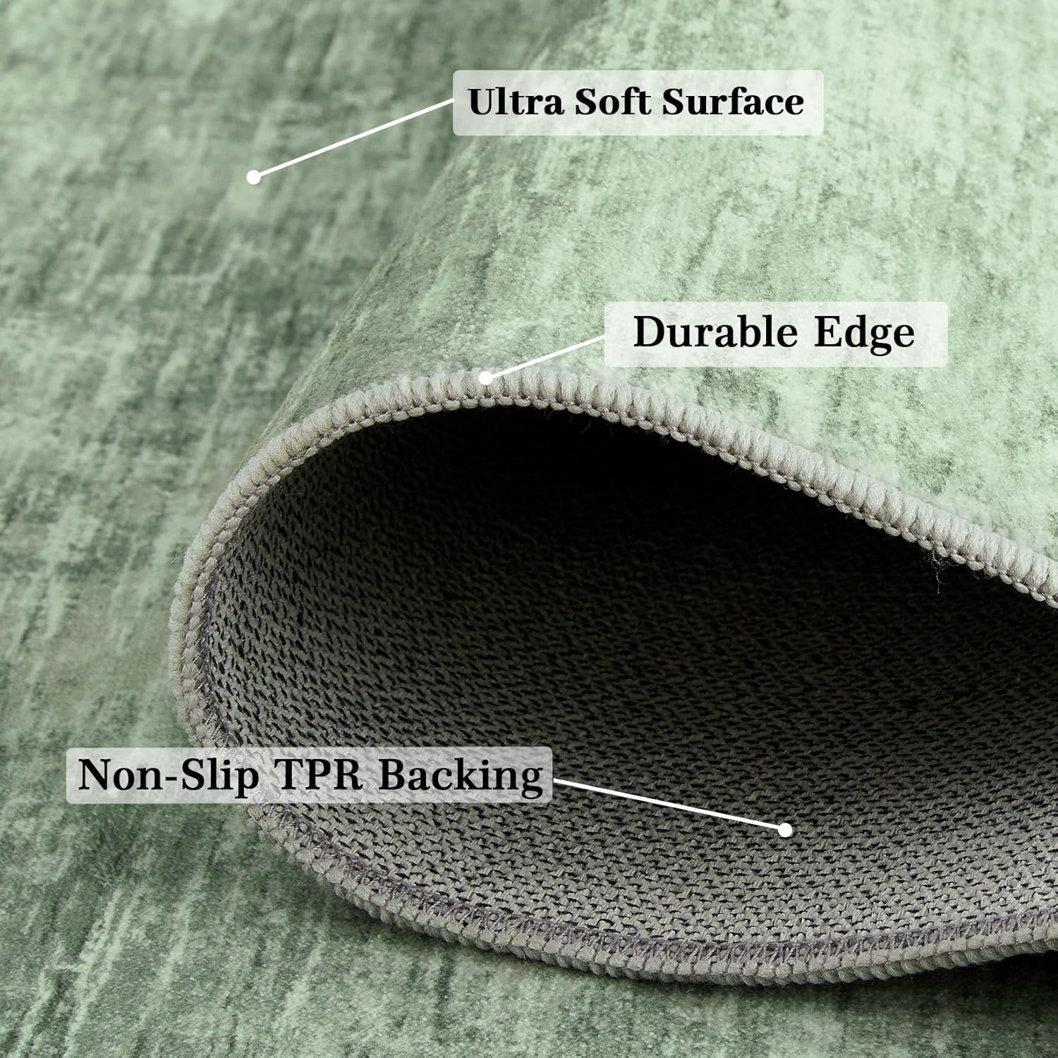 Light mint green solid color carpet