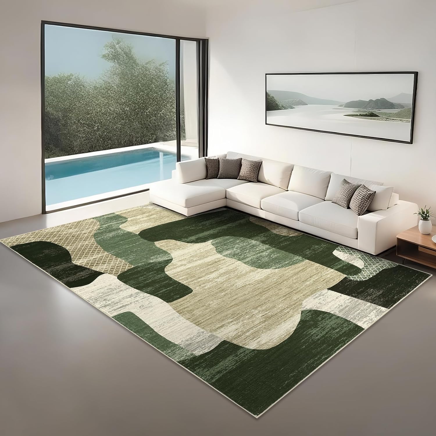 Irregular geometric color block patchwork carpet