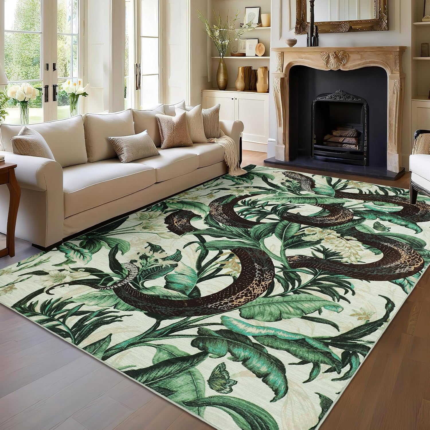 Dark snake pattern carpet
