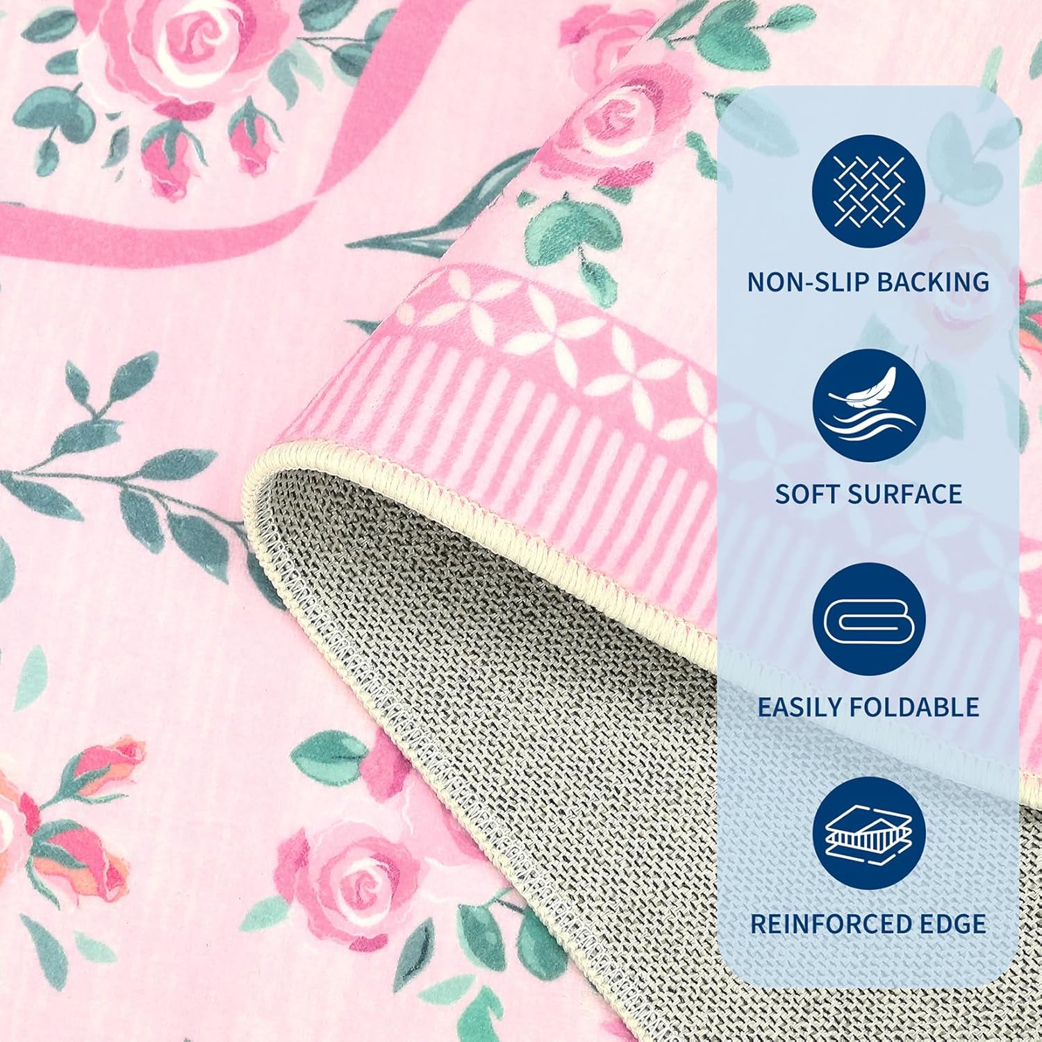 Pink vine and flower pattern carpet